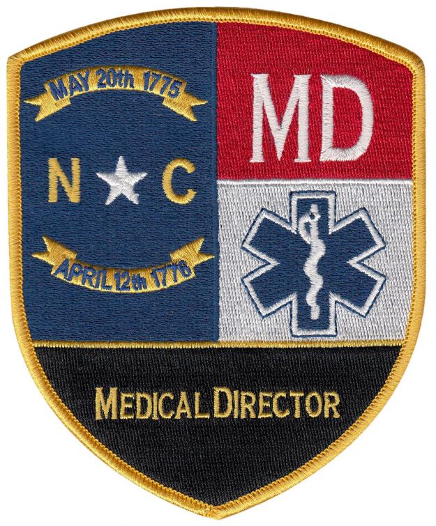 NORTH CAROLINA MEDICAL DIRECTOR SHOULDER PATCH - SEW ON.